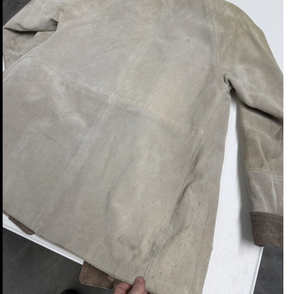 Vintage Jordache Suede Leather Jacket Beige Tan Women Casual Outerwear - Picture 8 of 9